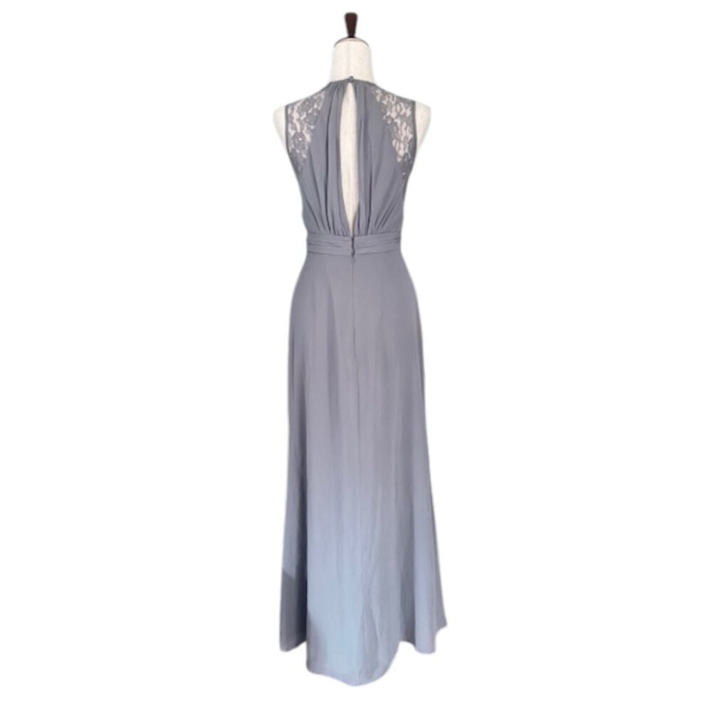 Bari Jay Bridesmaid Grey Chiffon Dress Style 1631 Shadow V Neck Pleated Sz 6 NWT - Picture 12 of 16